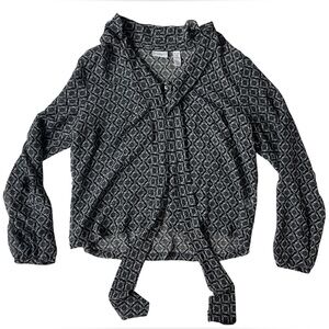 VINTAGE Y2K COVINGTON BLACK SHEER LONG SLEEVE BLOUSE XL / 18